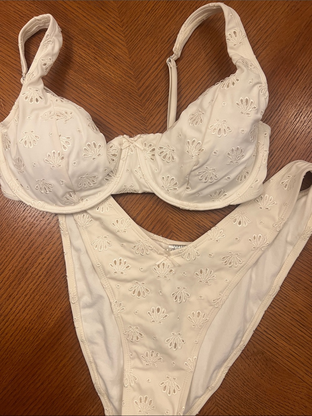wild fable White Embroidered Bikini Set